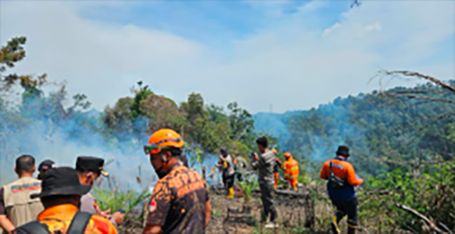 Kebakaran lahan seluas sekitar 10 hektar di Desa Merangin, Kecamatan Kuok, Kabupaten Kampar, Riau/Foto: mediacenter.riau